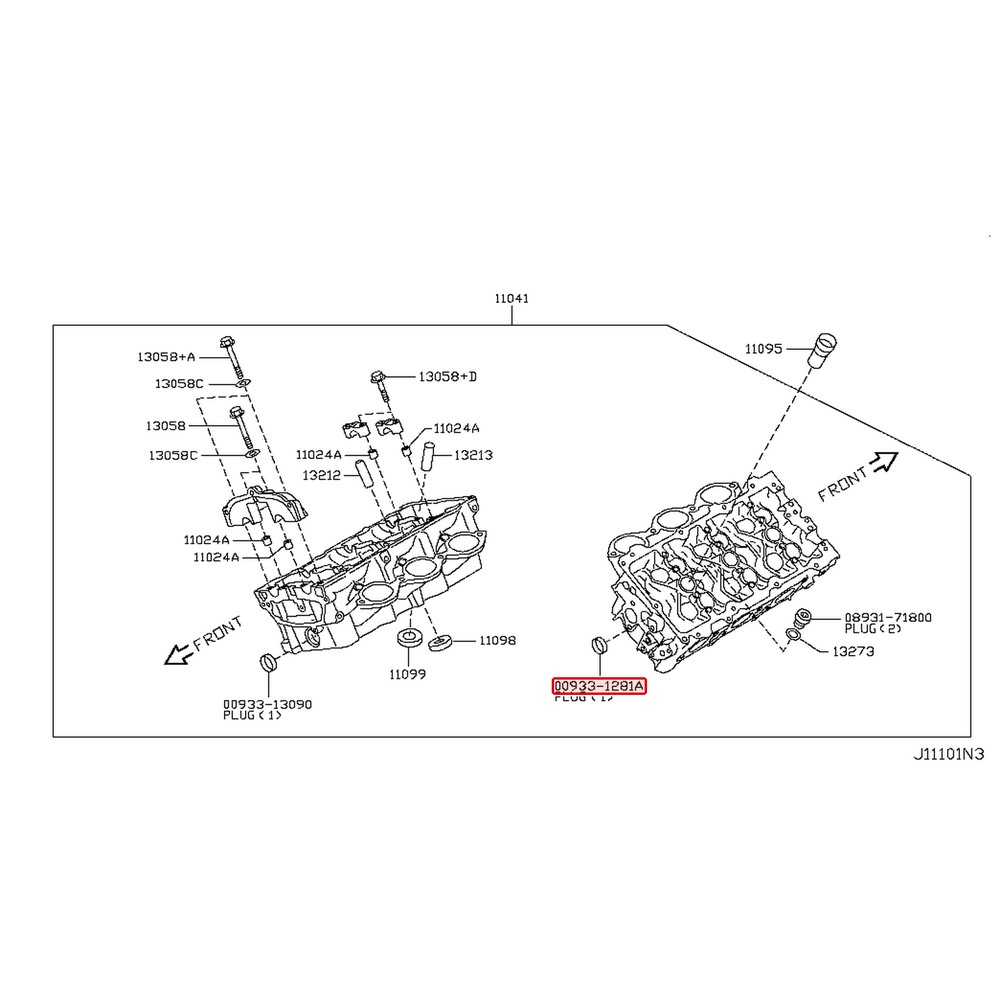 Pastille de dessablage de culasse d'origine Nissan GT-R R35 VR38DETT – 00933-1281A