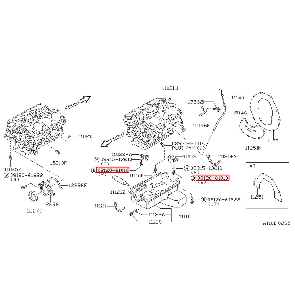 Vis d'origine Nissan 300ZX Z32 VG30DTT – 08120-61010