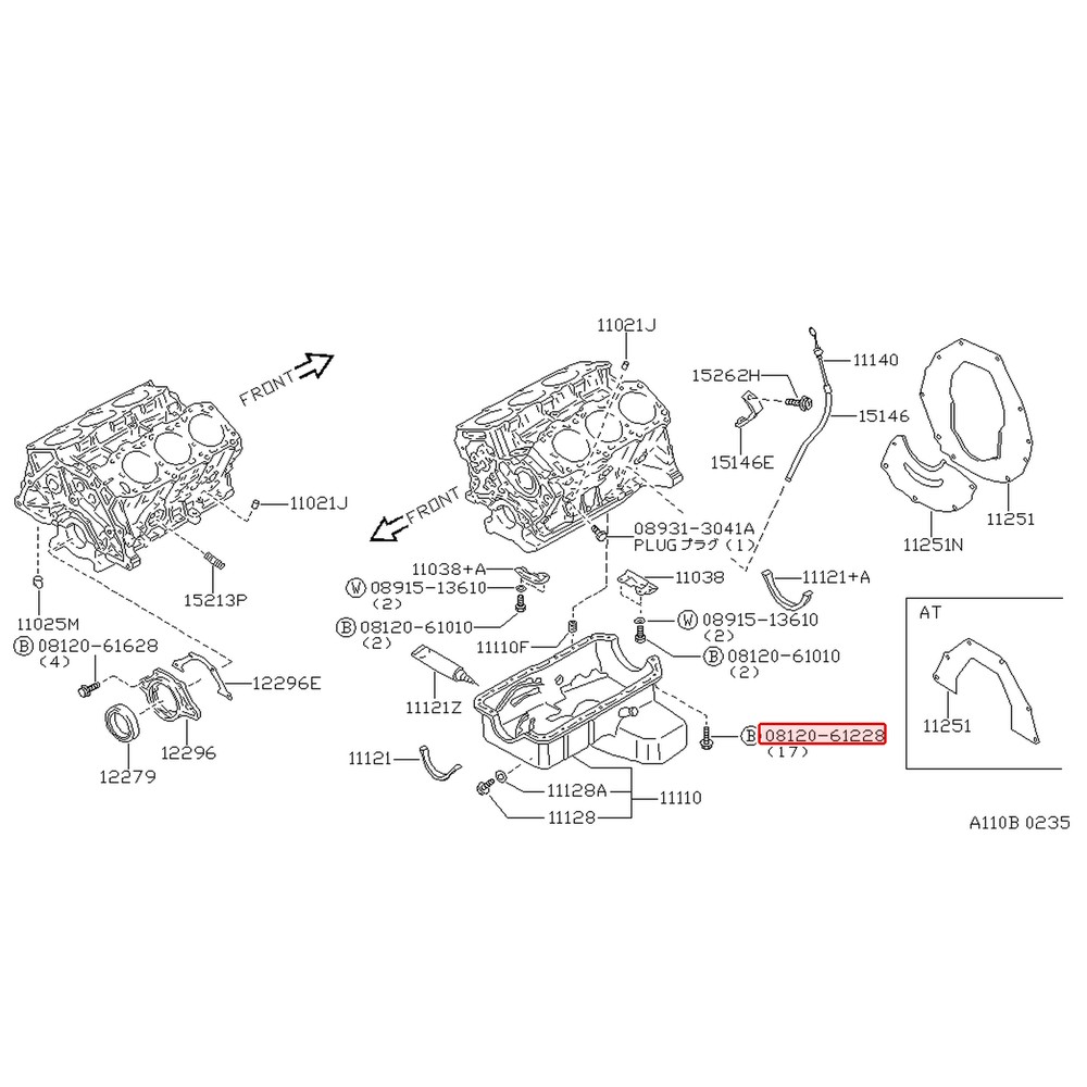 Vis d'origine Nissan 300ZX Z32 VG30DTT – 08120-61228
