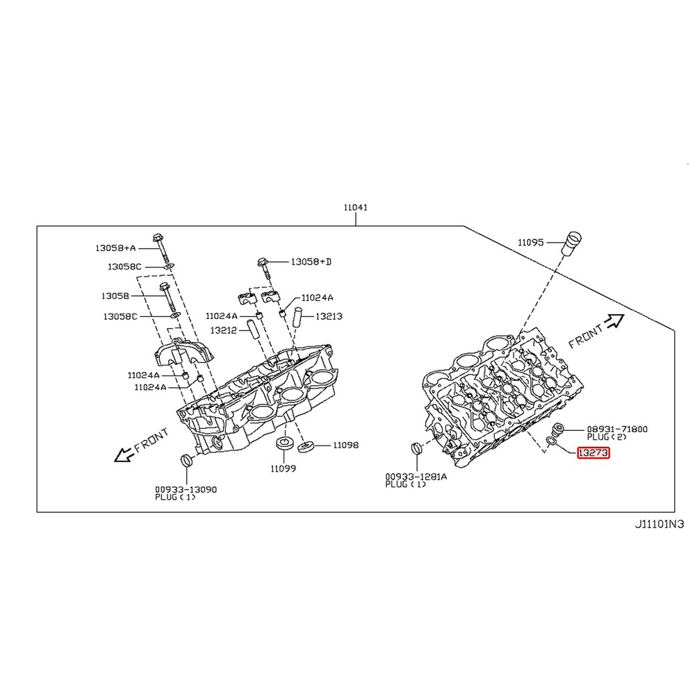 Joint de bouchon de culasse d'origine Nissan GT-R R35 VR38DETT – 11026-53J00