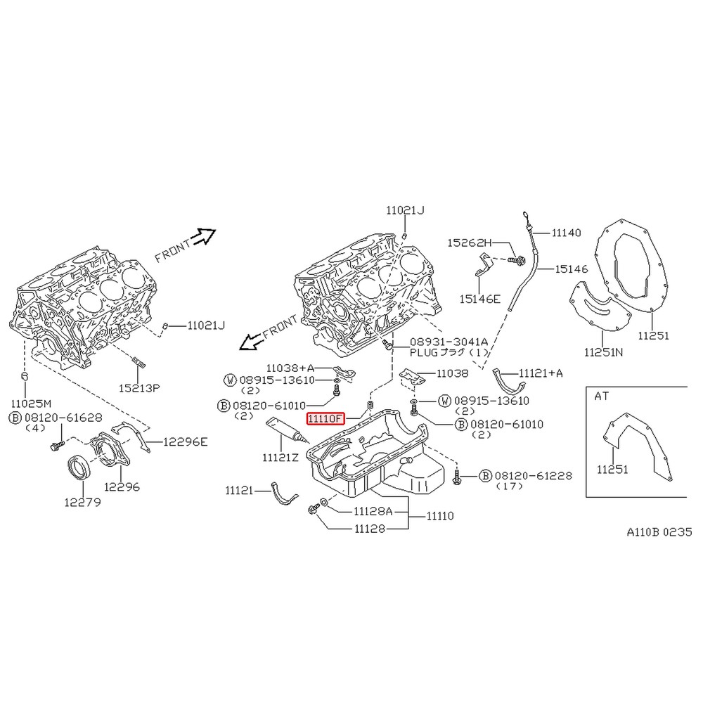 Vis d'origine Nissan 300ZX Z32 VG30DTT – 11035-30P00