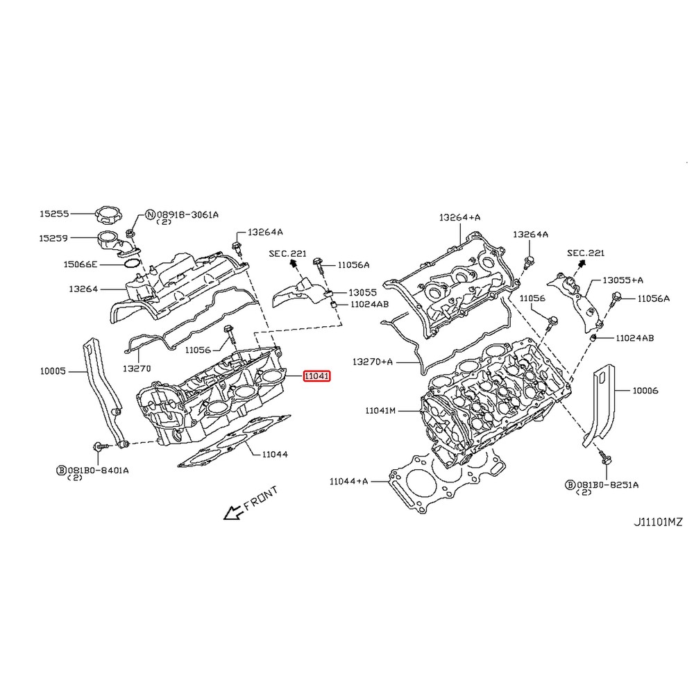 Culasse nue droite d'origine Nissan GT-R R35 VR38DETT – 11040-JF00A