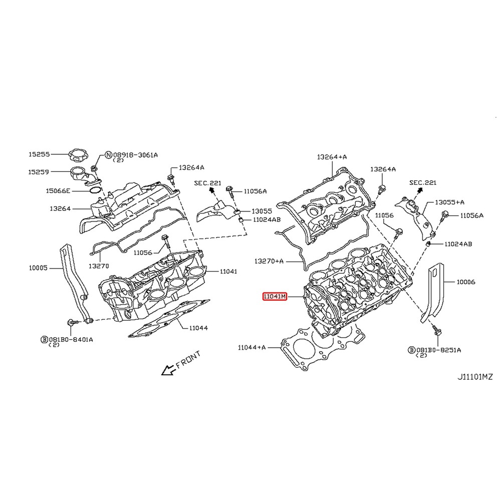 Culasse nue gauche d'origine Nissan GT-R R35 VR38DETT – 11090-JF00A