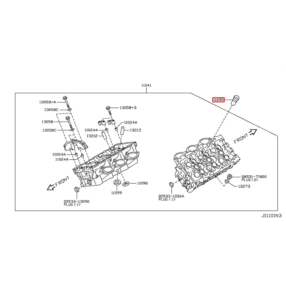 Puits de bougie d'origine Nissan GT-R R35 VR38DETT – 11095-JF00A