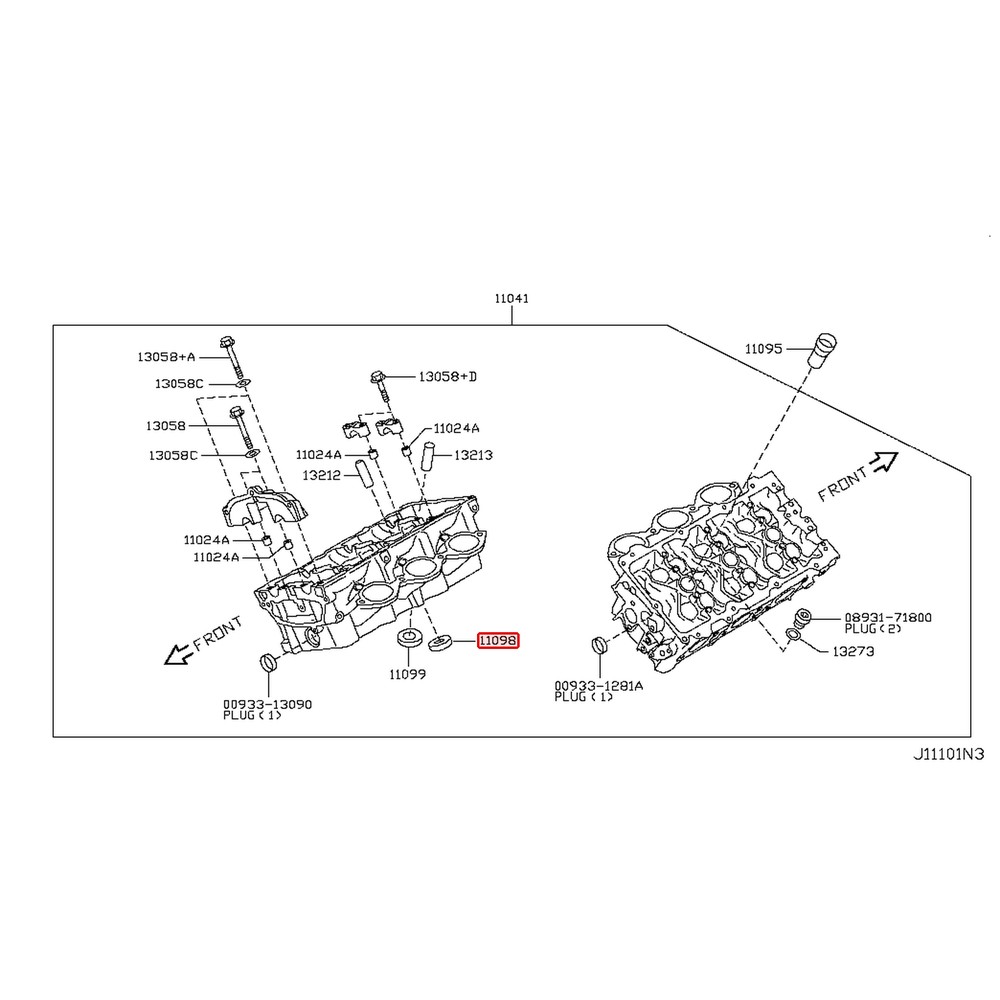 Siège de soupape d'admission d'origine Nissan GT-R R35 VR38DETT – 11098-JF06A