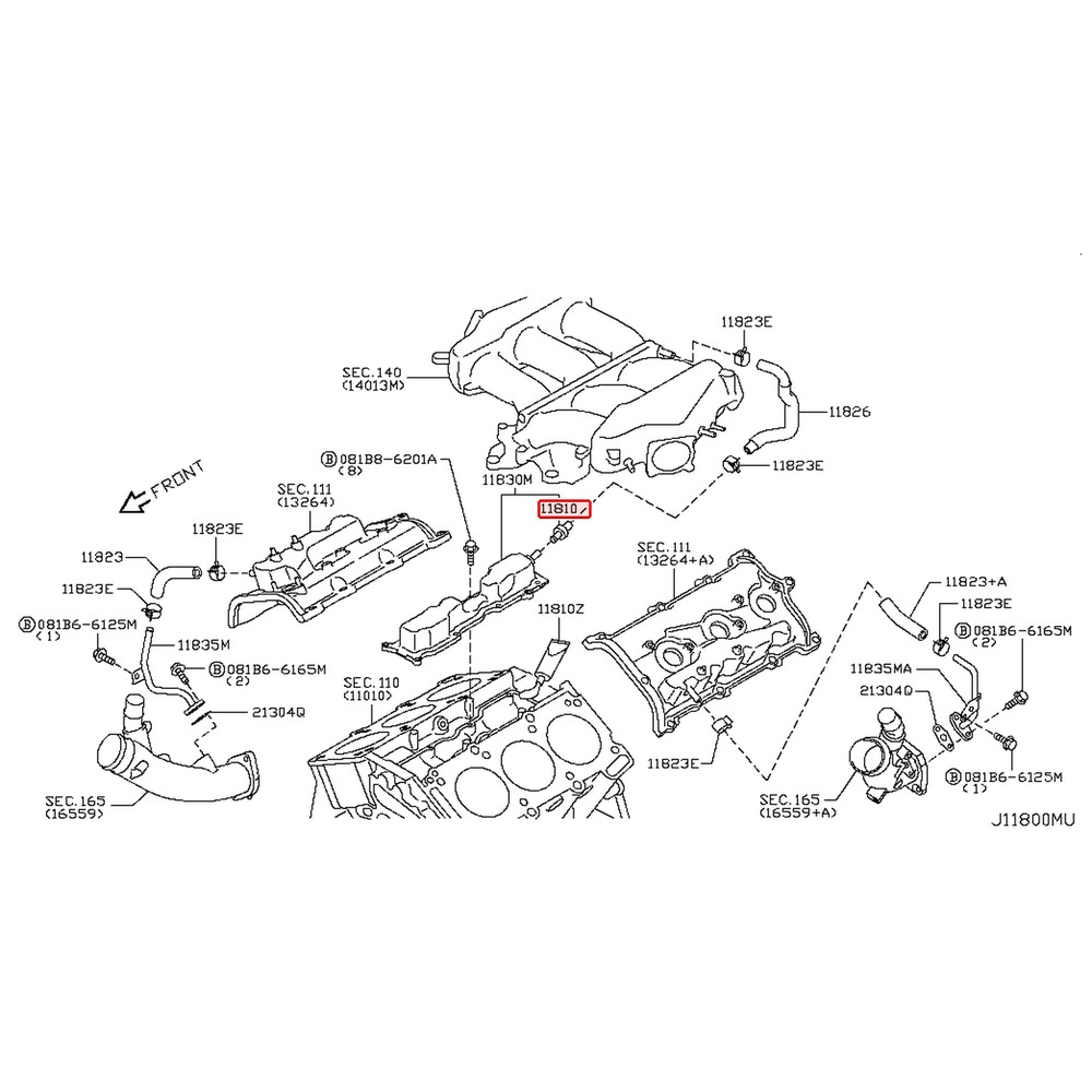 Valve PCV de reniflard d'origine Nissan GT-R R35 VR38DETT – 11810-JF00A