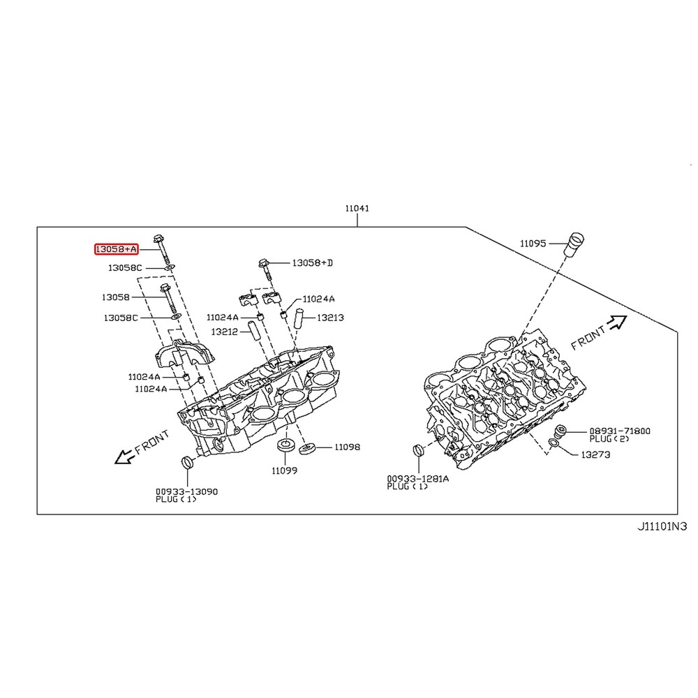 Vis de chapeau d'arbre à cames d'origine Nissan GT-R R35 VR38DETT – 13058-31U0B