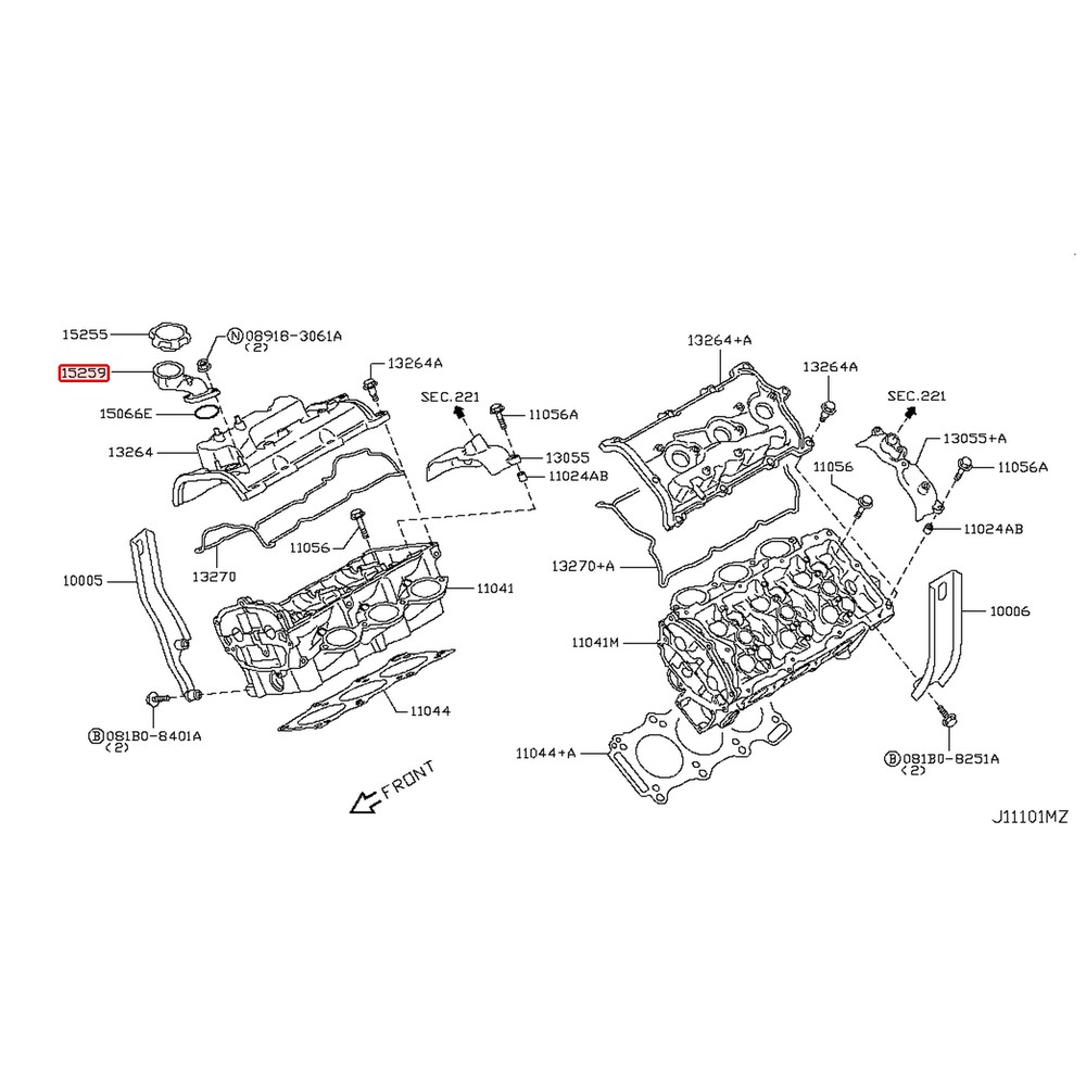 Tube de remplissage d'huile d'origine Nissan GT-R R35 VR38DETT – 15259-JF00A