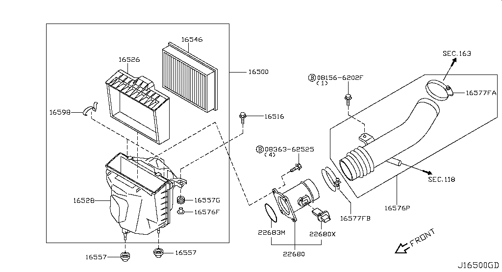 Vis OEM pour boite à air Nissan 350Z/370Z/GTR – Image 2