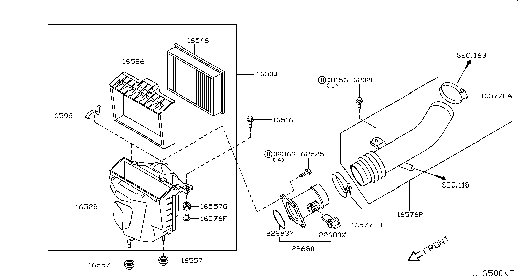 Tube d'admission OEM Nissan 350Z 280 cv / 300 cv – Image 2